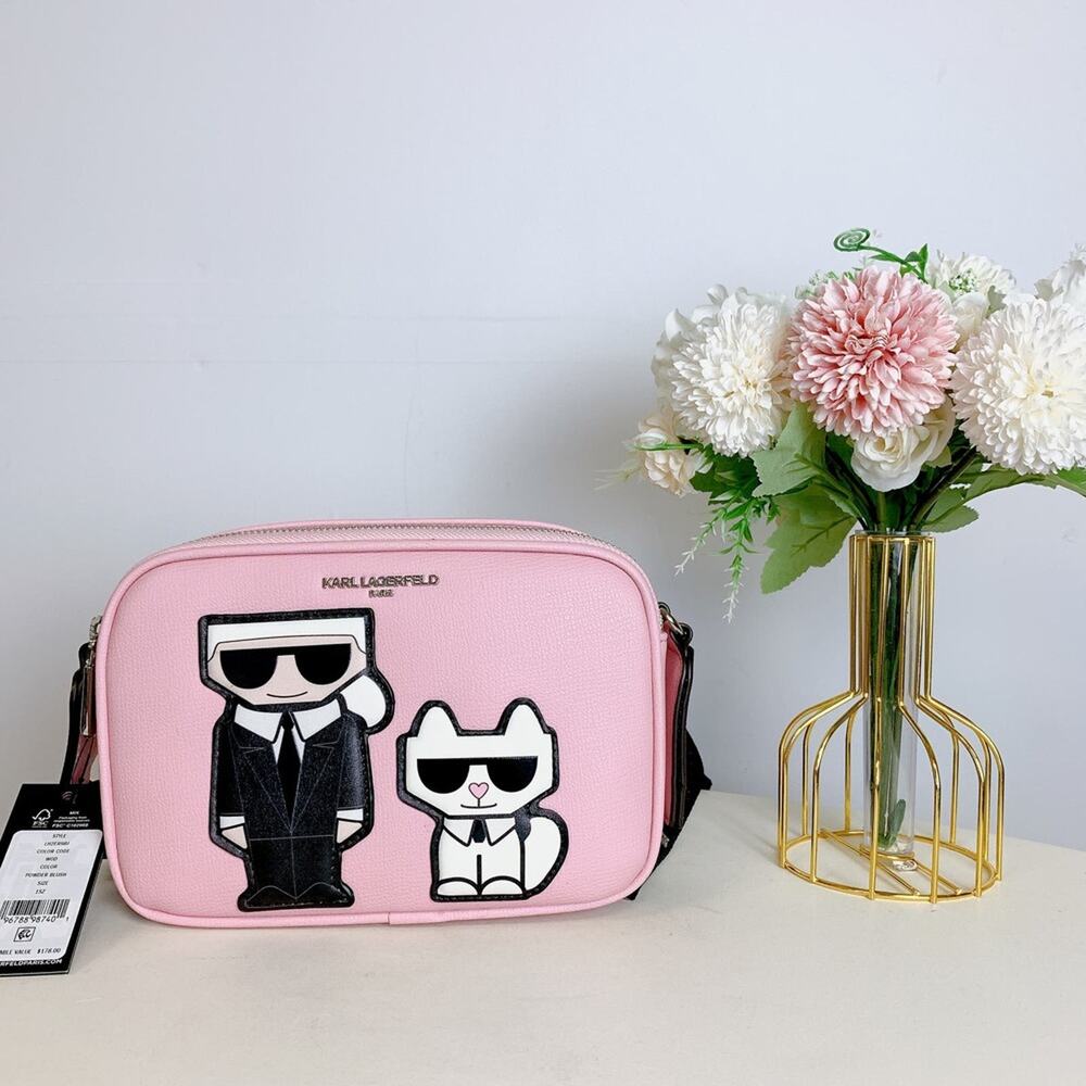 Karl Lagerfeld LH2ER9BJ MAYBELLE CAMERA CROSSBODY IN POWDER BLUSH - Picture 2 of 10